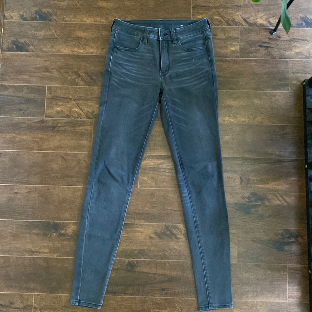 American Eagle - Super Stretch High Rise Jegging - 6 X-Long - Grey